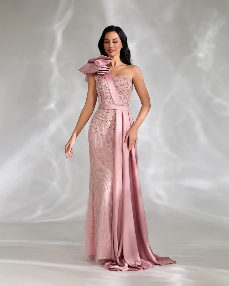 HKM-302163 Elegant Pink Evening Dress for Women - EZ25134 Model
