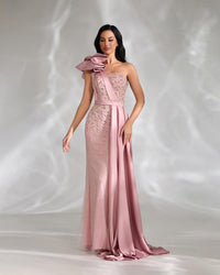 HKM-302163 Elegant Pink Evening Dress for Women - EZ25134 Model