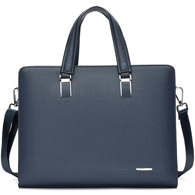 HKM-302163 Genuine Leather Messenger Bag for Laptop, Waterproof and Wear-Resistant Briefcase for Men