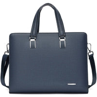 HKM-302163 Genuine Leather Messenger Bag for Laptop, Waterproof and Wear-Resistant Briefcase for Men