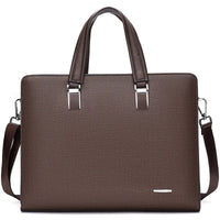 HKM-302163 Genuine Leather Messenger Bag for Laptop, Waterproof and Wear-Resistant Briefcase for Men