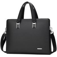 HKM-302163 Genuine Leather Messenger Bag for Laptop, Waterproof and Wear-Resistant Briefcase for Men