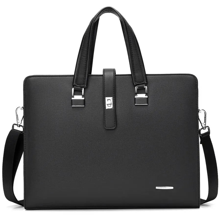 HKM-302163 Genuine Leather Messenger Bag for Laptop, Waterproof and Wear-Resistant Briefcase for Men