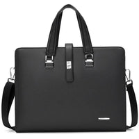 HKM-302163 Genuine Leather Messenger Bag for Laptop, Waterproof and Wear-Resistant Briefcase for Men