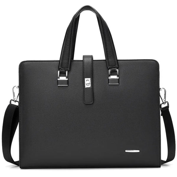 HKM-302163 Genuine Leather Messenger Bag for Laptop, Waterproof and Wear-Resistant Briefcase for Men