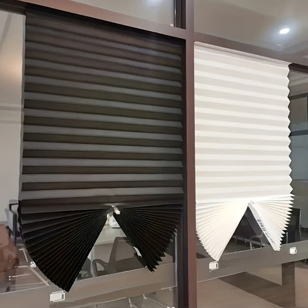 HKM-302163 Self-Adhesive Pleated Roller Shades - Full Shading & Half Shading Options in Various Colors and Sizes