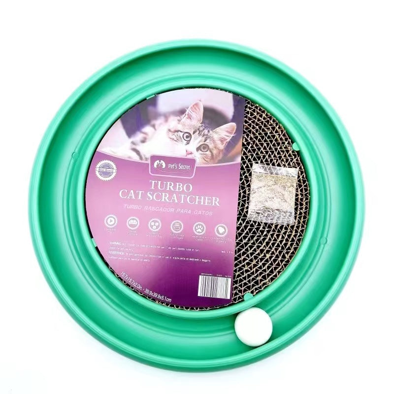 HKM-3022909 Interactive Cat Scratching Board with Ball Track for Indoor Cats - Engaging Toy for Kittens and Adult Cats