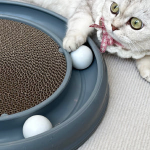 HKM-3022909 Interactive Cat Scratching Board with Ball Track for Indoor Cats - Engaging Toy for Kittens and Adult Cats