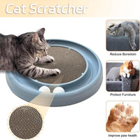 HKM-3022909 Interactive Cat Scratching Board with Ball Track for Indoor Cats - Engaging Toy for Kittens and Adult Cats