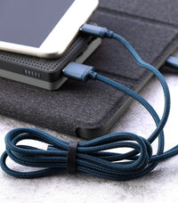 HKM-302483 Three-in-One Braided Charging Cable - USB, Micro USB, Type-C, 1.15m Length, Fast Charge