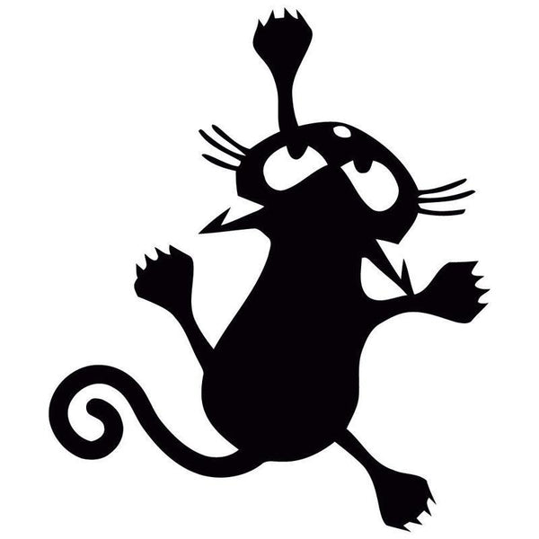 HKM-302547 Customizable Cat Silhouette Car Sticker - Non-Reflective KK Material, 12x14.2cm