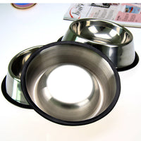 HKM-3025597 Stainless Steel Non-Slip Pet Food and Water Bowl - Multiple Sizes Available
