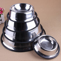 HKM-3025597 Stainless Steel Non-Slip Pet Food and Water Bowl - Multiple Sizes Available
