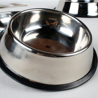HKM-3025597 Stainless Steel Non-Slip Pet Food and Water Bowl - Multiple Sizes Available