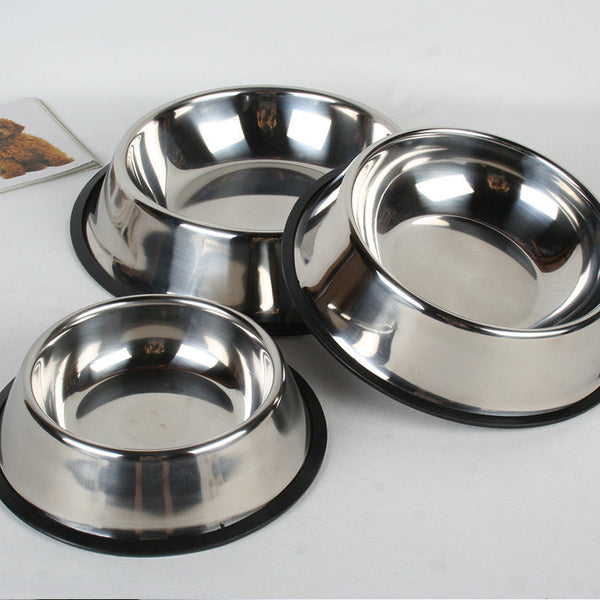 HKM-3025597 Stainless Steel Non-Slip Pet Food and Water Bowl - Multiple Sizes Available
