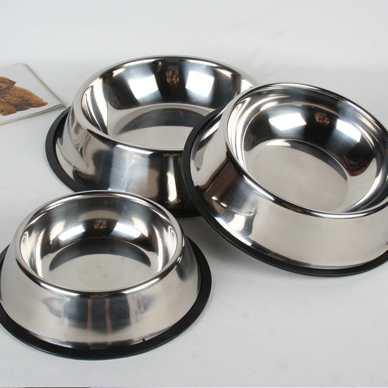 HKM-3025597 Stainless Steel Non-Slip Pet Food and Water Bowl - Multiple Sizes Available