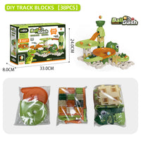 HKM-3026237 Dinosaur Catapult Marble Race Track Toy Set for Kids Ages 4-6, Various Pieces Available