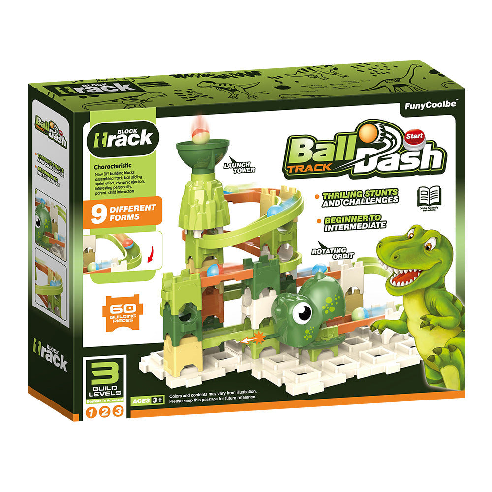 HKM-3026237 Dinosaur Catapult Marble Race Track Toy Set for Kids Ages 4-6, Various Pieces Available