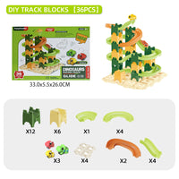 HKM-3026237 Dinosaur Catapult Marble Race Track Toy Set for Kids Ages 4-6, Various Pieces Available