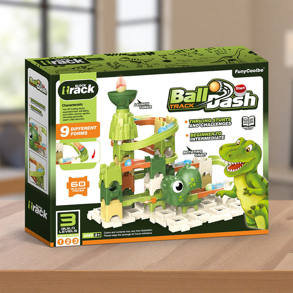 HKM-3026237 Dinosaur Catapult Marble Race Track Toy Set for Kids Ages 4-6, Various Pieces Available