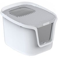 HKM-3026877 Extra Large Splash-Proof Fully Enclosed Cat Litter Box with Deodorizing Film, Cat Shovel, and Teaser Pole in Multiple Colors