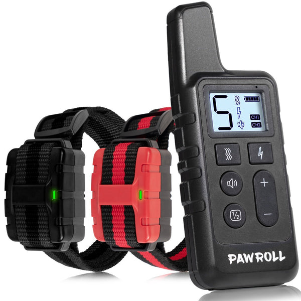 HKM-3027389 Dual Dog Training Collar Set - Adjustable Red and Black Design for Effective Training