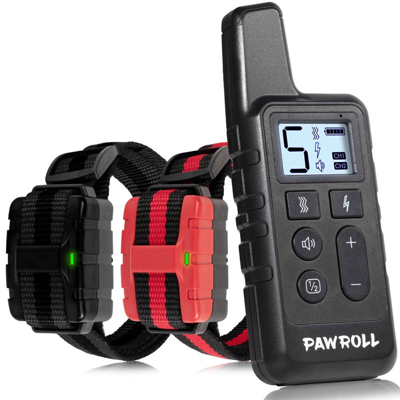 HKM-3027389 Dual Dog Training Collar Set - Adjustable Red and Black Design for Effective Training