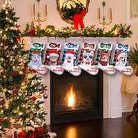 HKM-302739 Plaid Christmas Decoration for Pets - Cloth Design Featuring Cats and Dogs, 26x36cm