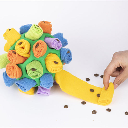 HKM-302803 Sniffing Toy Balls for Pets - Colorful Educational Rubber Balls for Interactive Play