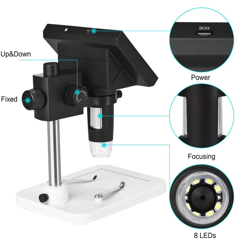 HKM-302803 USB Digital Microscope with 720P Video Resolution and 500-1000x Magnification