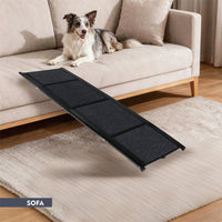 HKM-3029565 Folding Dog Ramp for Car - 65"x17" Pet Stair Ramp for SUVs and Trucks, Non-Slip Surface, Supports Up to 250 lbs