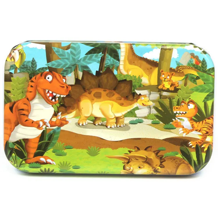 HKM-303059 60-Piece Wooden Jigsaw Puzzle Set Featuring Animal Cartoon Characters for Early Education