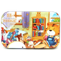 HKM-303059 60-Piece Wooden Jigsaw Puzzle Set Featuring Animal Cartoon Characters for Early Education