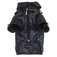 HKM-3030845 Cool PU Leather Dog Jacket for Autumn and Winter with Eagle Embroidery in Various Sizes and Colors