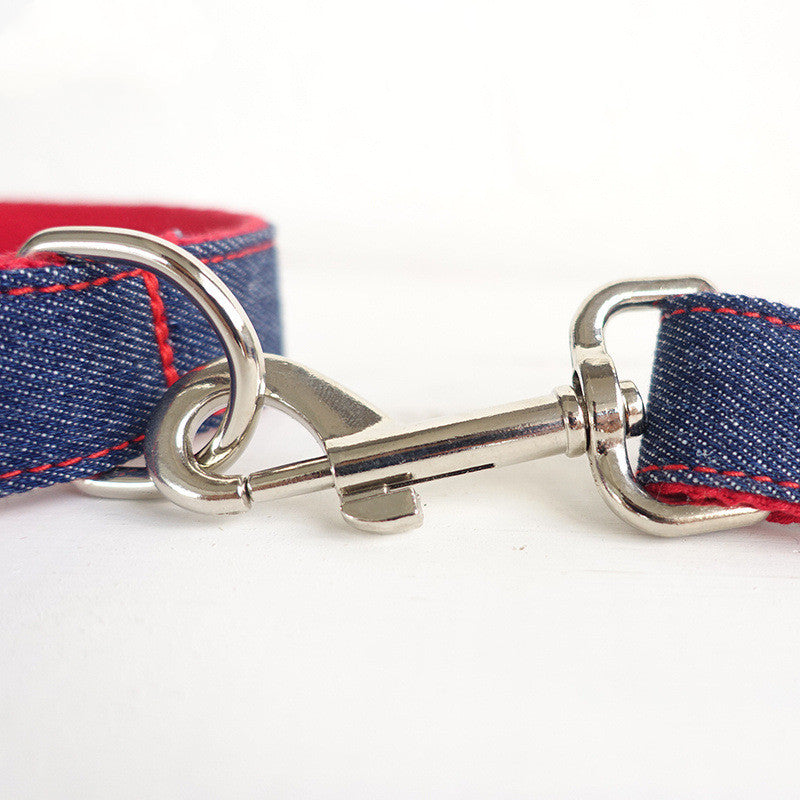 HKM-3030973 Denim Blue Polyester Dog Leash with Adjustable Sizing Options