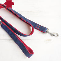 HKM-3030973 Denim Blue Polyester Dog Leash with Adjustable Sizing Options
