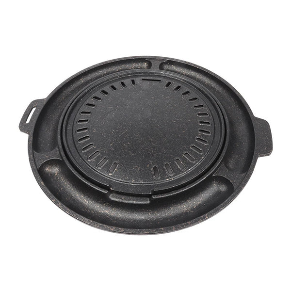 HKM-303123 Korean Style Die-Cast Aluminium Non-Stick Griddle Grill Pan for BBQ and Outdoor Cooking