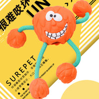 HKM-3031997 Milk-Flavored Rubber Dog Toy with Cotton Rope - Multiple Styles Available