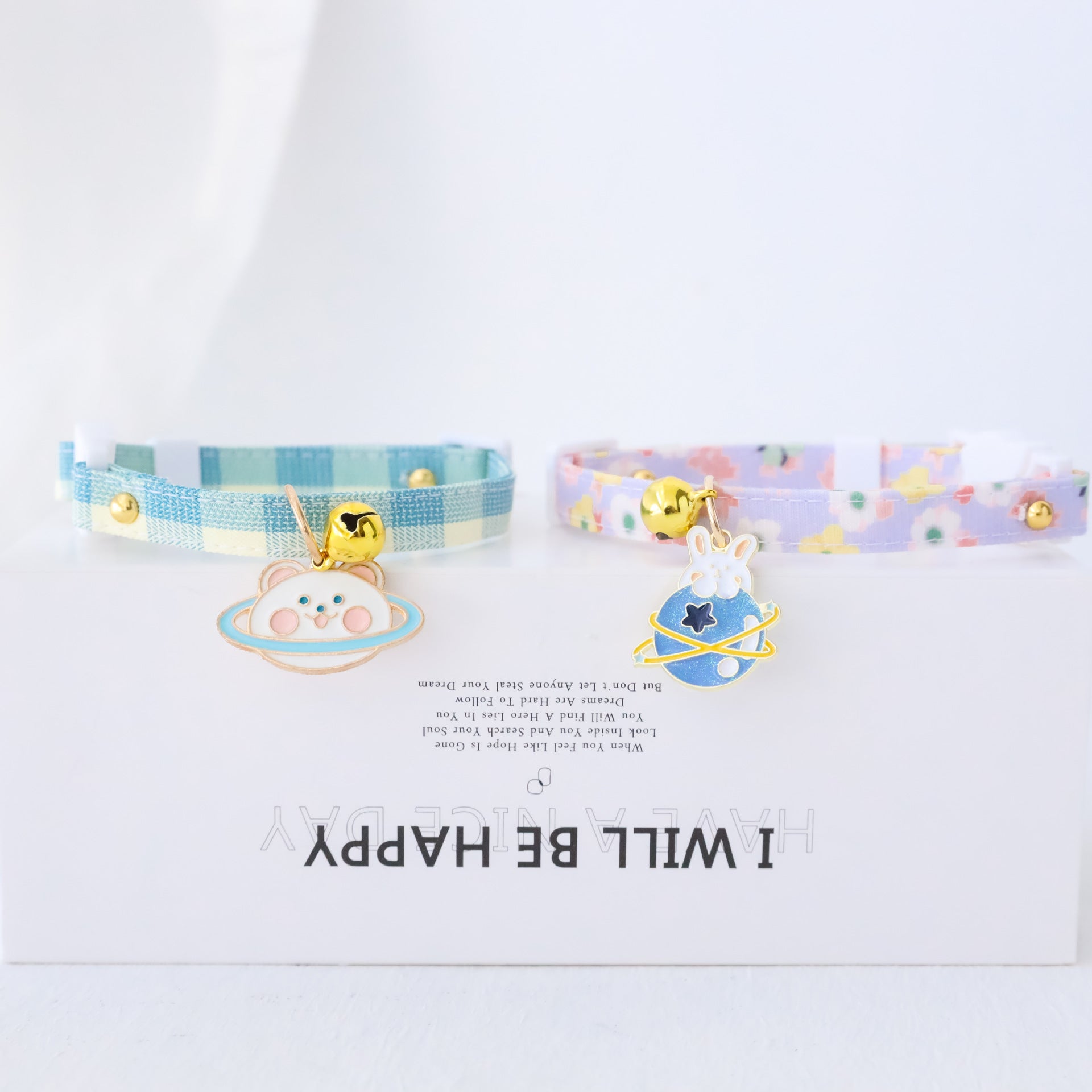 HKM-3033149 Fashionable Safety Pet Collar with Bell for Dogs and Cats - Adjustable Polyester Design