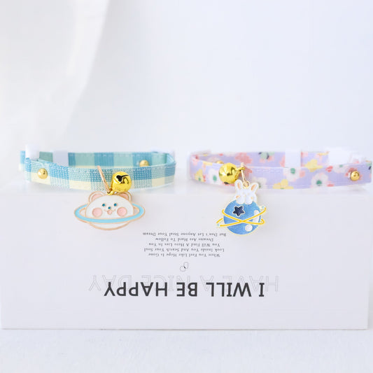 HKM-3033149 Fashionable Safety Pet Collar with Bell for Dogs and Cats - Adjustable Polyester Design