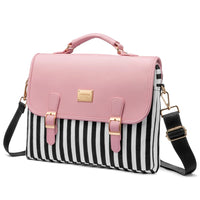 HKM-303315 Stylish 15.6 Inch Laptop Briefcase for Women - Spacious Canvas Shoulder Bag