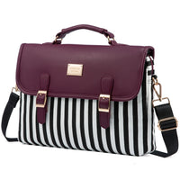 HKM-303315 Stylish 15.6 Inch Laptop Briefcase for Women - Spacious Canvas Shoulder Bag