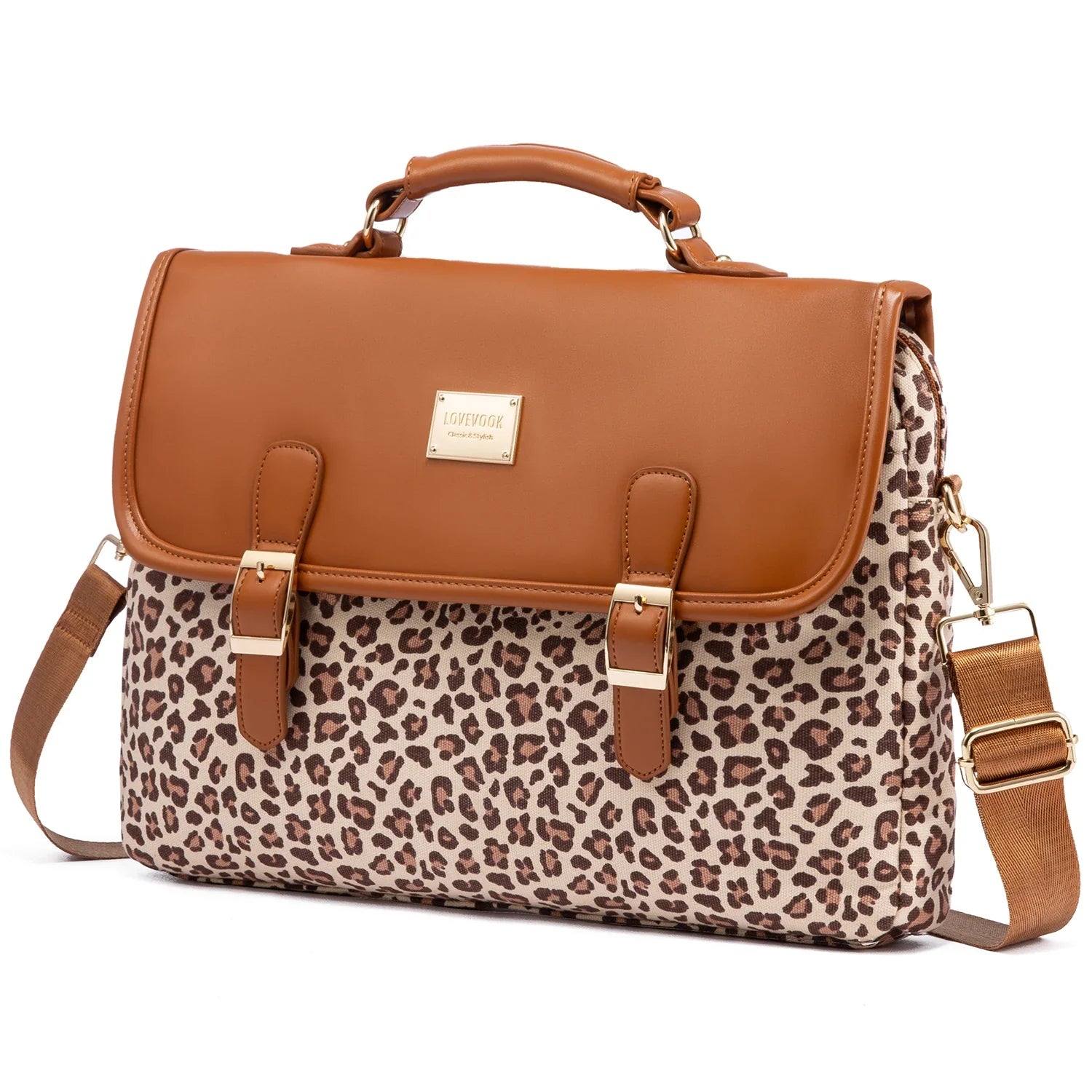 HKM-303315 Stylish 15.6 Inch Laptop Briefcase for Women - Spacious Canvas Shoulder Bag