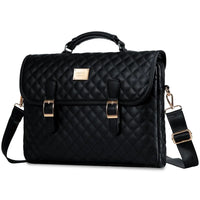 HKM-303315 Stylish 15.6 Inch Laptop Briefcase for Women - Spacious Canvas Shoulder Bag