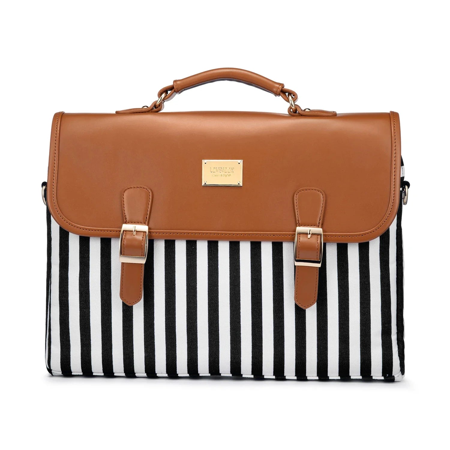 HKM-303315 Stylish 15.6 Inch Laptop Briefcase for Women - Spacious Canvas Shoulder Bag
