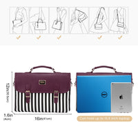 HKM-303315 Stylish 15.6 Inch Laptop Briefcase for Women - Spacious Canvas Shoulder Bag