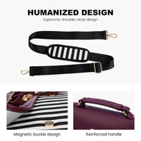 HKM-303315 Stylish 15.6 Inch Laptop Briefcase for Women - Spacious Canvas Shoulder Bag