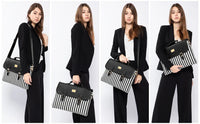 HKM-303315 Stylish 15.6 Inch Laptop Briefcase for Women - Spacious Canvas Shoulder Bag