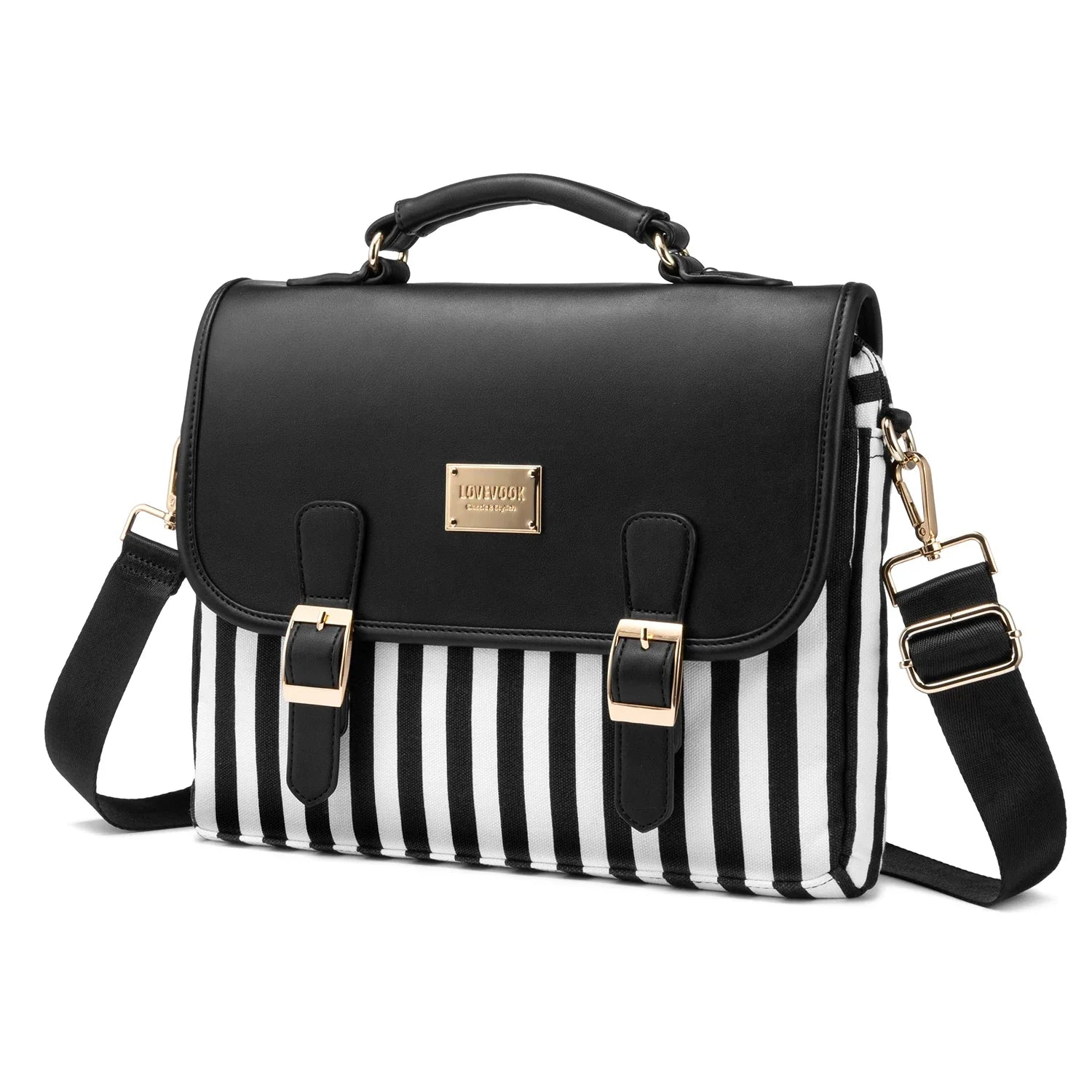 HKM-303315 Stylish 15.6 Inch Laptop Briefcase for Women - Spacious Canvas Shoulder Bag