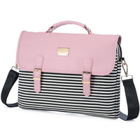 HKM-303315 Stylish 15.6 Inch Laptop Briefcase for Women - Spacious Canvas Shoulder Bag